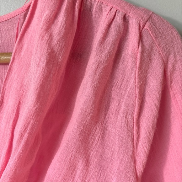 HYFVE pink Womens Long Sleeve Crop front knot 💯 cotton top in M - Picture 6 of 12